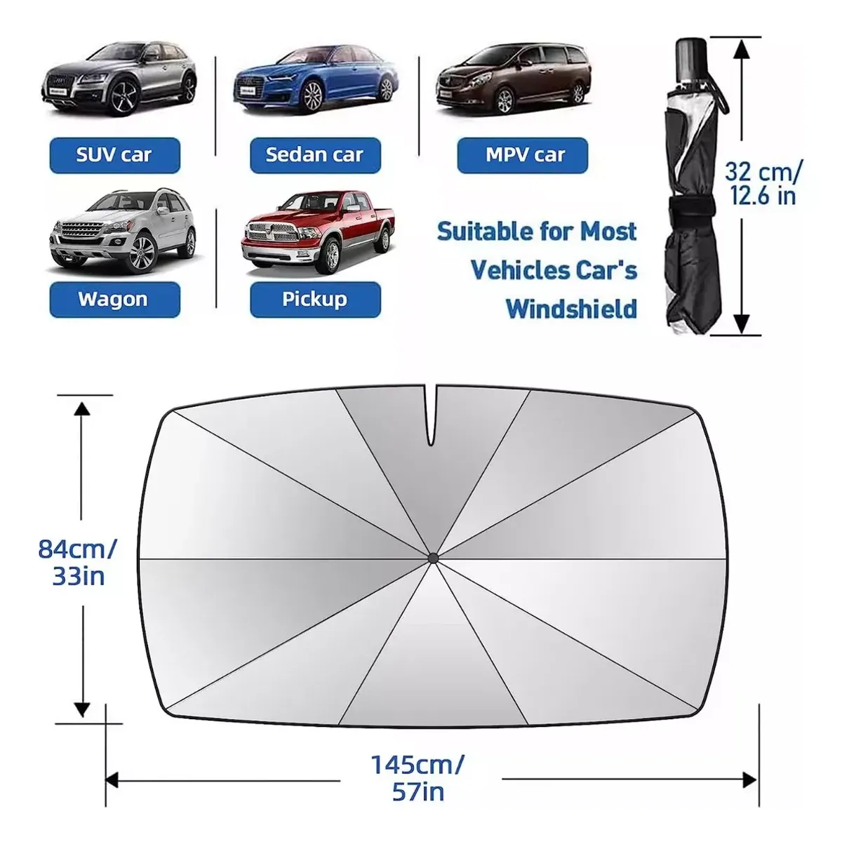 SHOP EHOME BAG - Tapa Sol Auto Tipo Sombrilla Cubre Sol Parabrisa Para Sol