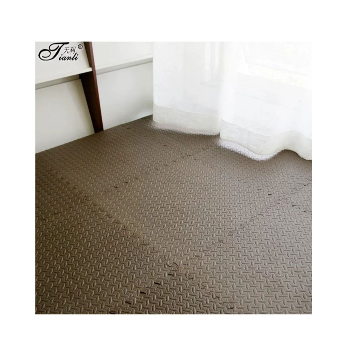 GENERICO - Pack X 4 Tatami Alfombra Encastrable 60x60x1.2cm Goma Eva cafe