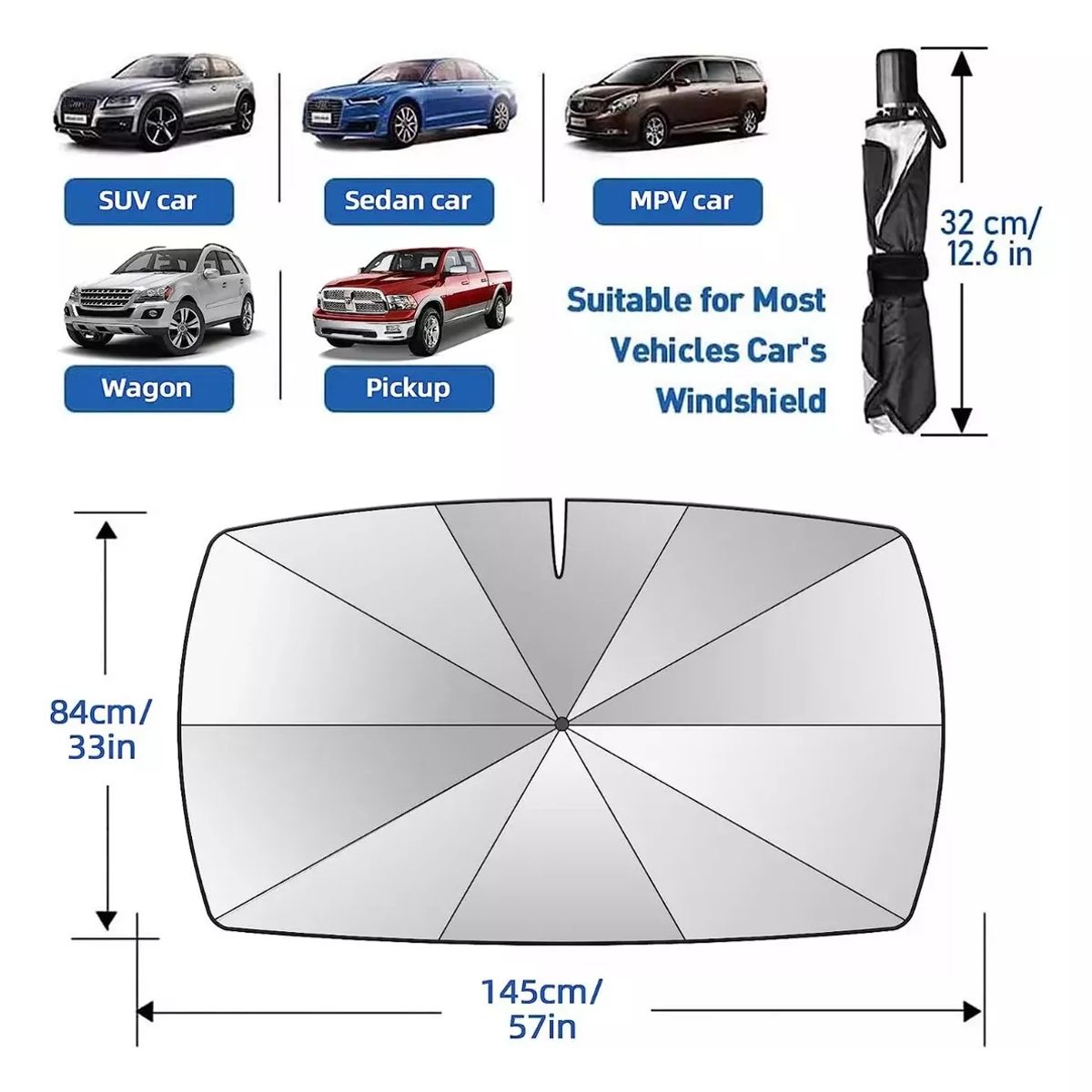 SHOP EHOME BAG - Sombrilla Cubre Sol para Parabrisa Auto Tapa Sol Auto