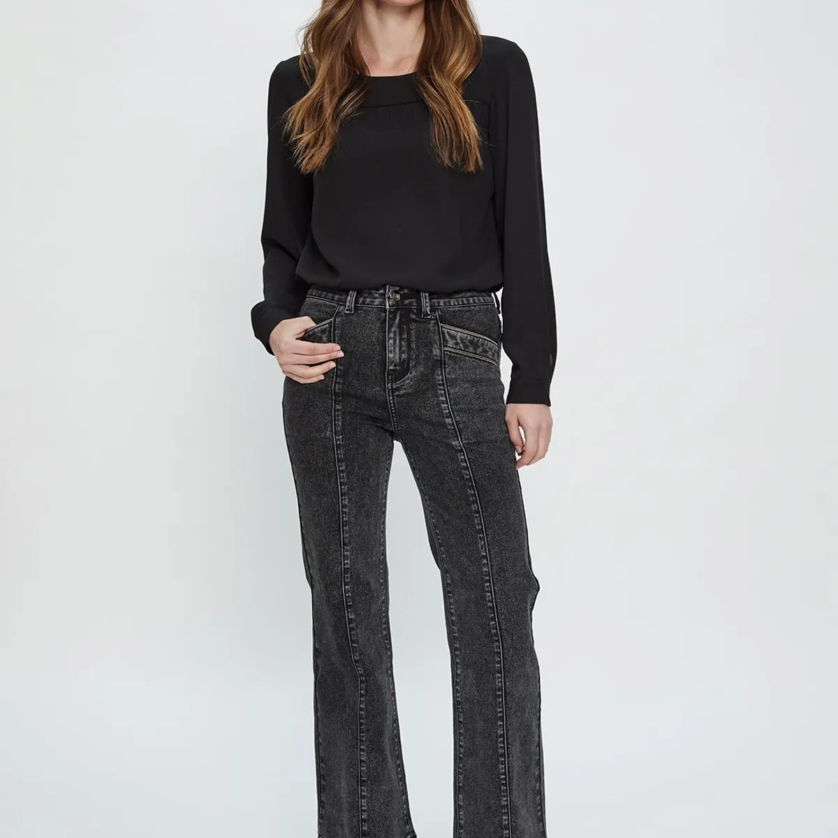 ASH - Jeans Wide Negro Mujer Ash