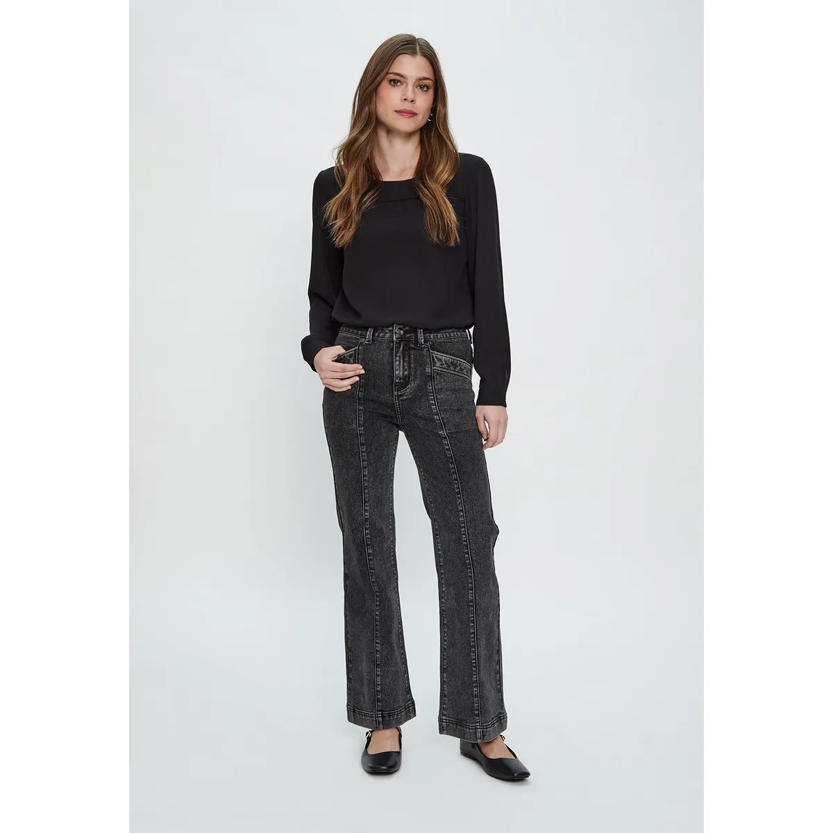 ASH - Jeans Wide Negro Mujer Ash