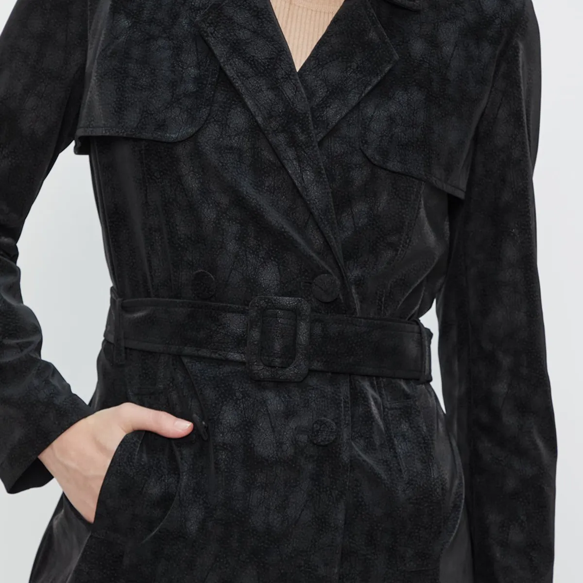 ASH - Trench Negro Mujer Ash