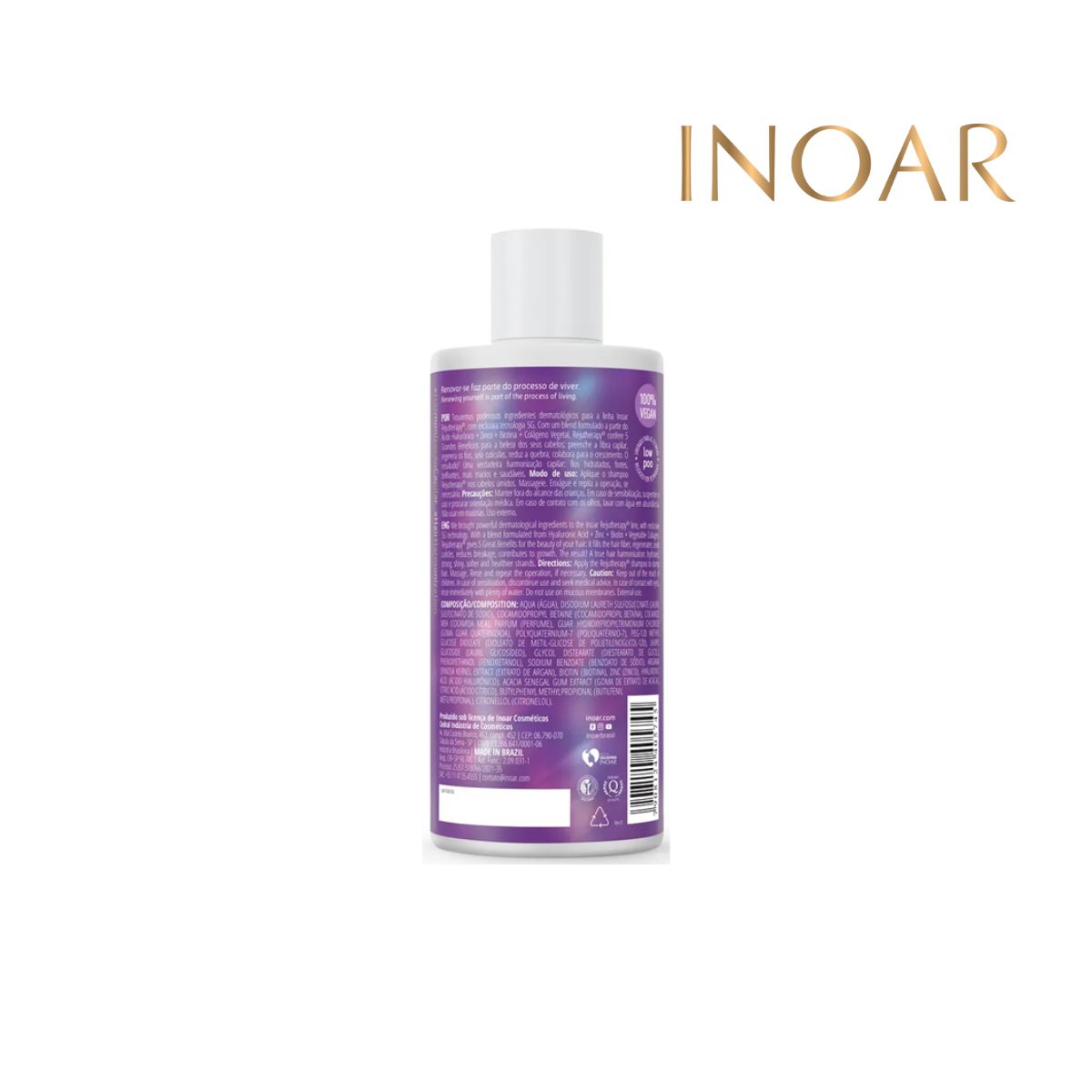 INOAR - Shampoo Rejutherapy 5G Technology Ácido Hialurónico 400 ml Inoar INOAR
