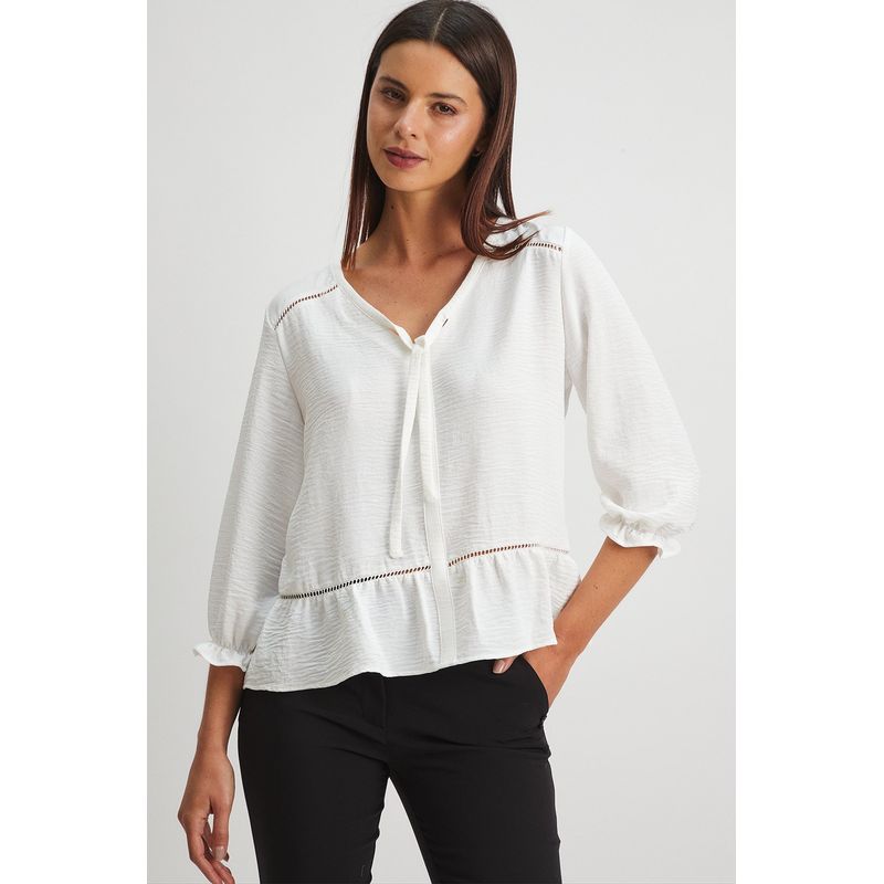 ASH - Blusa Manga Larga Crudo Mujer Ash