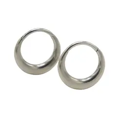 ELBAULDEJUMA - Argollas Huggies clicker 16G chunky titanio astm f136 plateadas