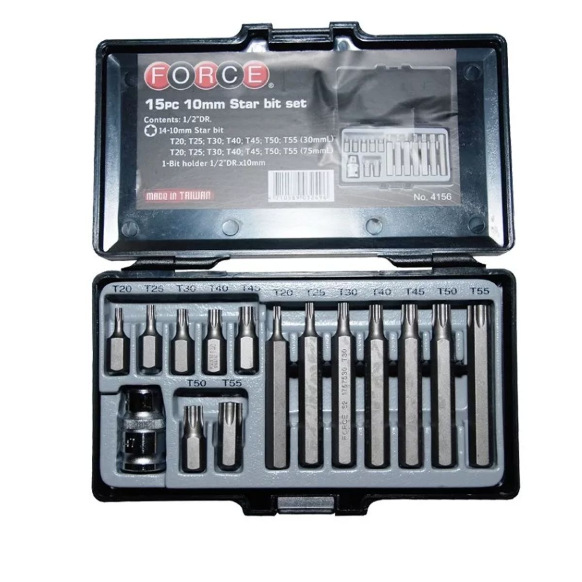 GENERICO - Juego De Puntas Torx T20-t55 Cortas-largas 4156 Force
