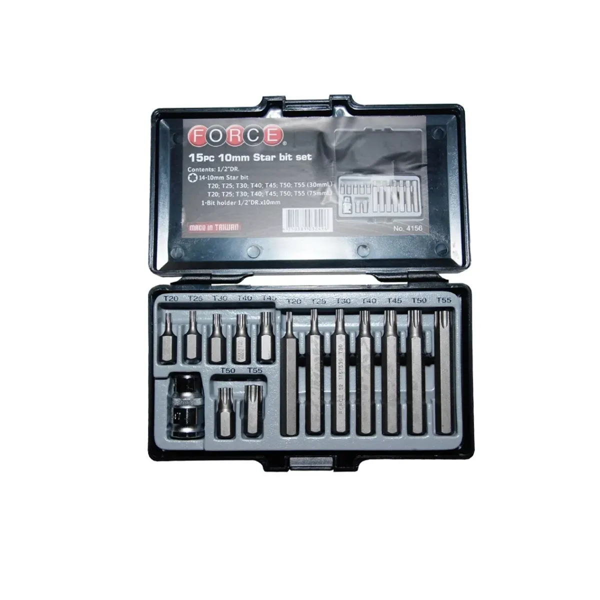 GENERICO - Juego De Puntas Torx T20-t55 Cortas-largas 4156 Force