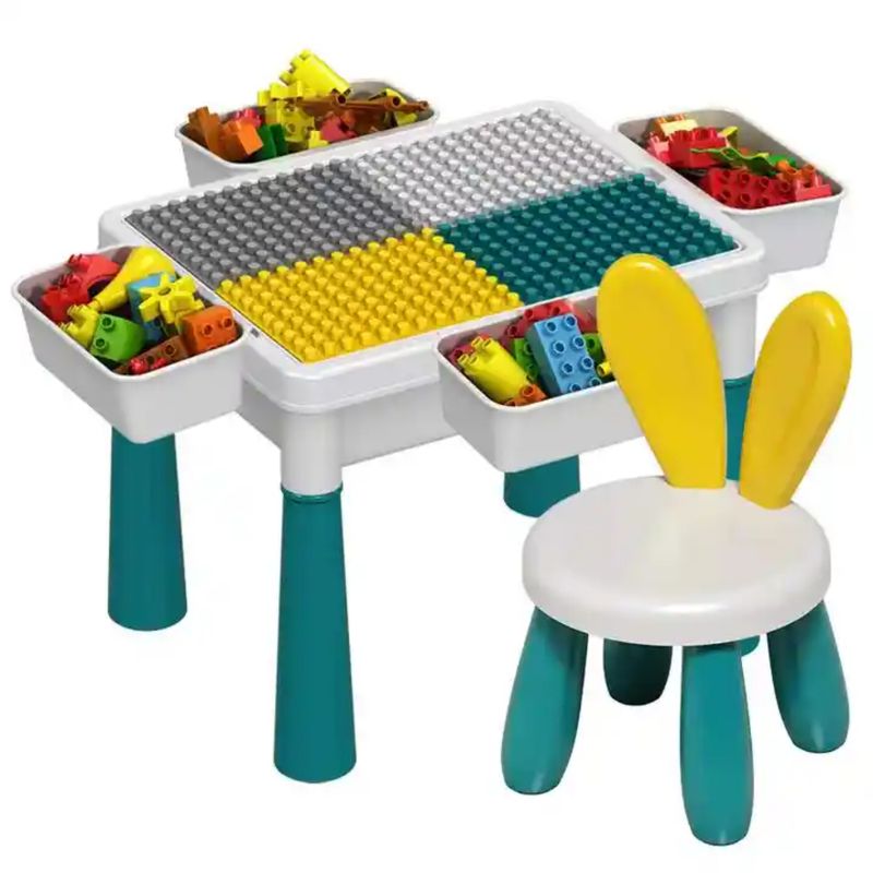 GENERICO - Juguete Mesa De Bloques Constuccion 200 Piezas 2 Sillas