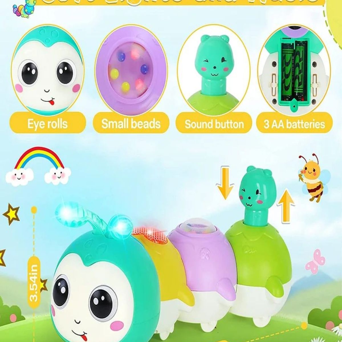 GENERICO - Juguete Para Gatear bebe Interactivo Musical De Oruga