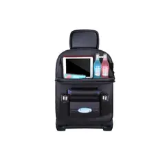 GENERICO - Ecocuero Organizador Auto Respaldo De Asiento Mesa Black
