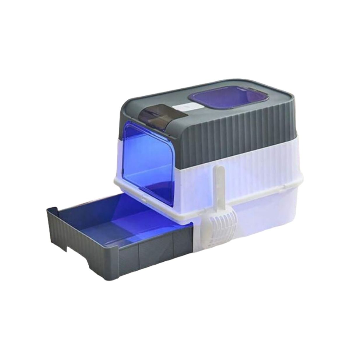 GENERICO - Arenero Para Gatos Caja Cerrada Cuadrada Con Luz Led