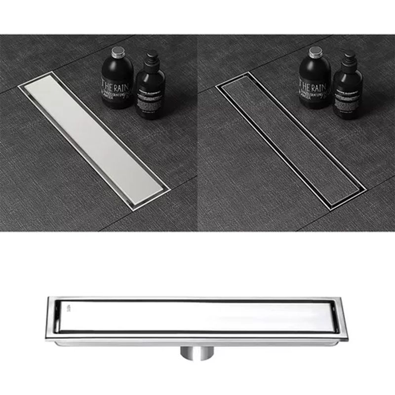 DEKANO - Rejilla De Cubierta Anti-olor Ducha Anti-obstrucción 10×40cm Plata