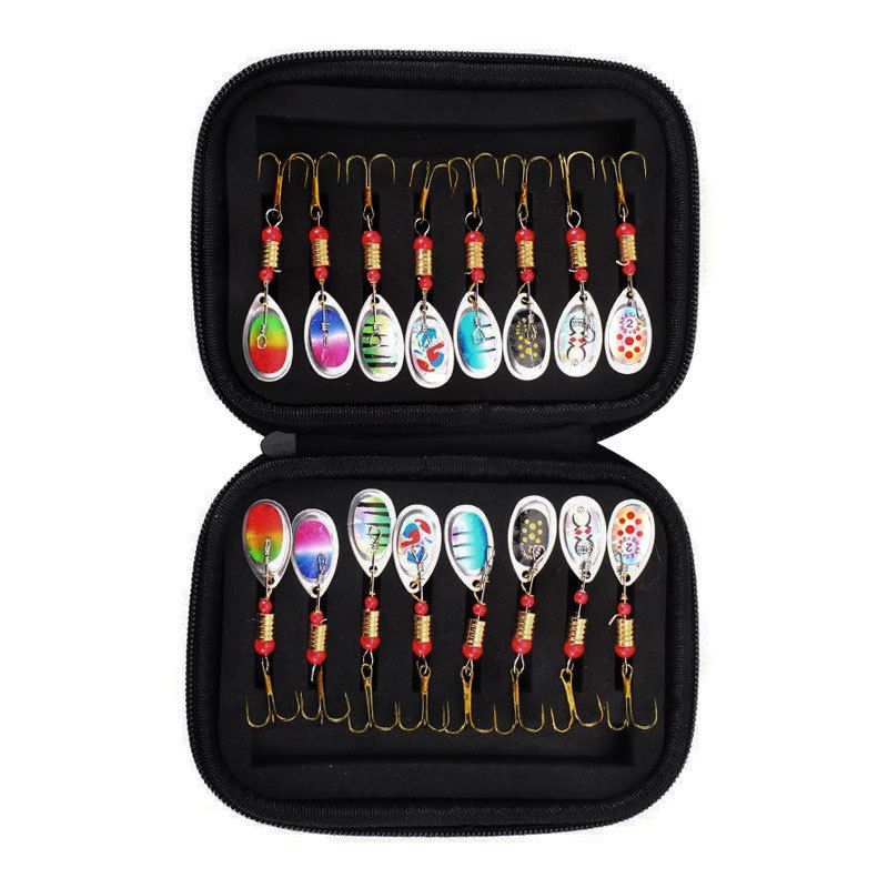 KUANGYE - Cebo De Cuchara De Pesca Juego De Cebo De Metal 16 Piezas