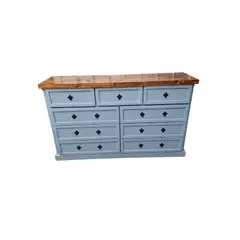 GENERICO - Comoda Rustica Bicolor Celeste 150