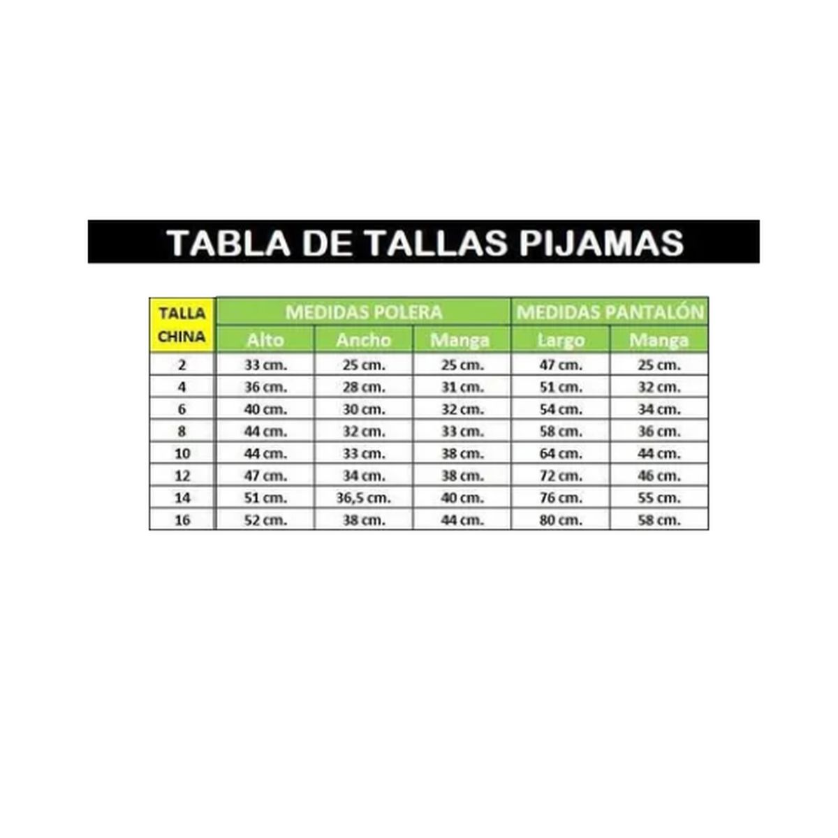 GENERICO - Pijama Niño Conjunto Talla 2