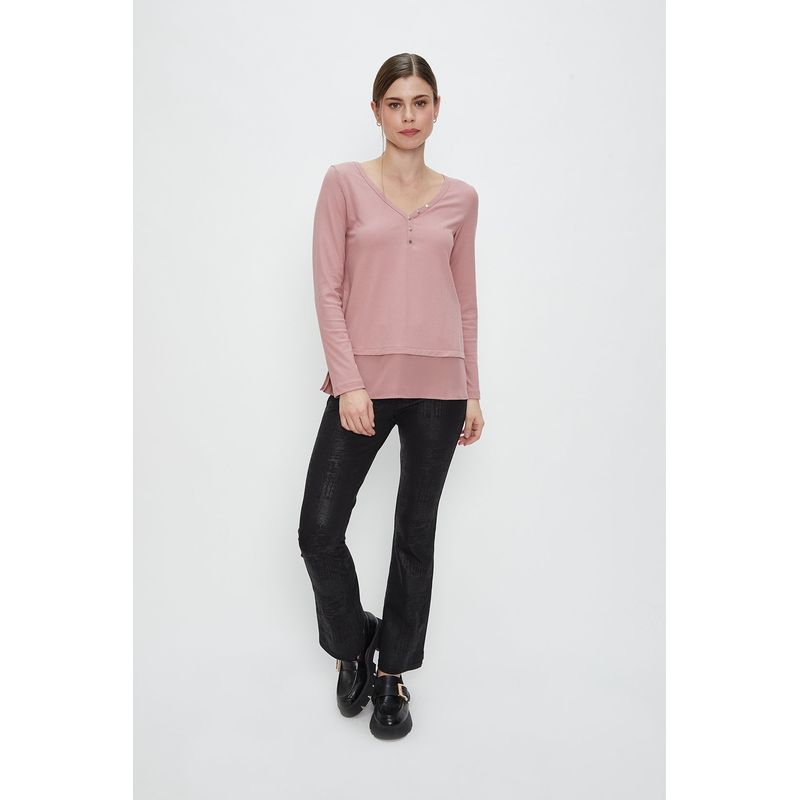 ASH - Polera Manga Larga Rosado Mujer Ash