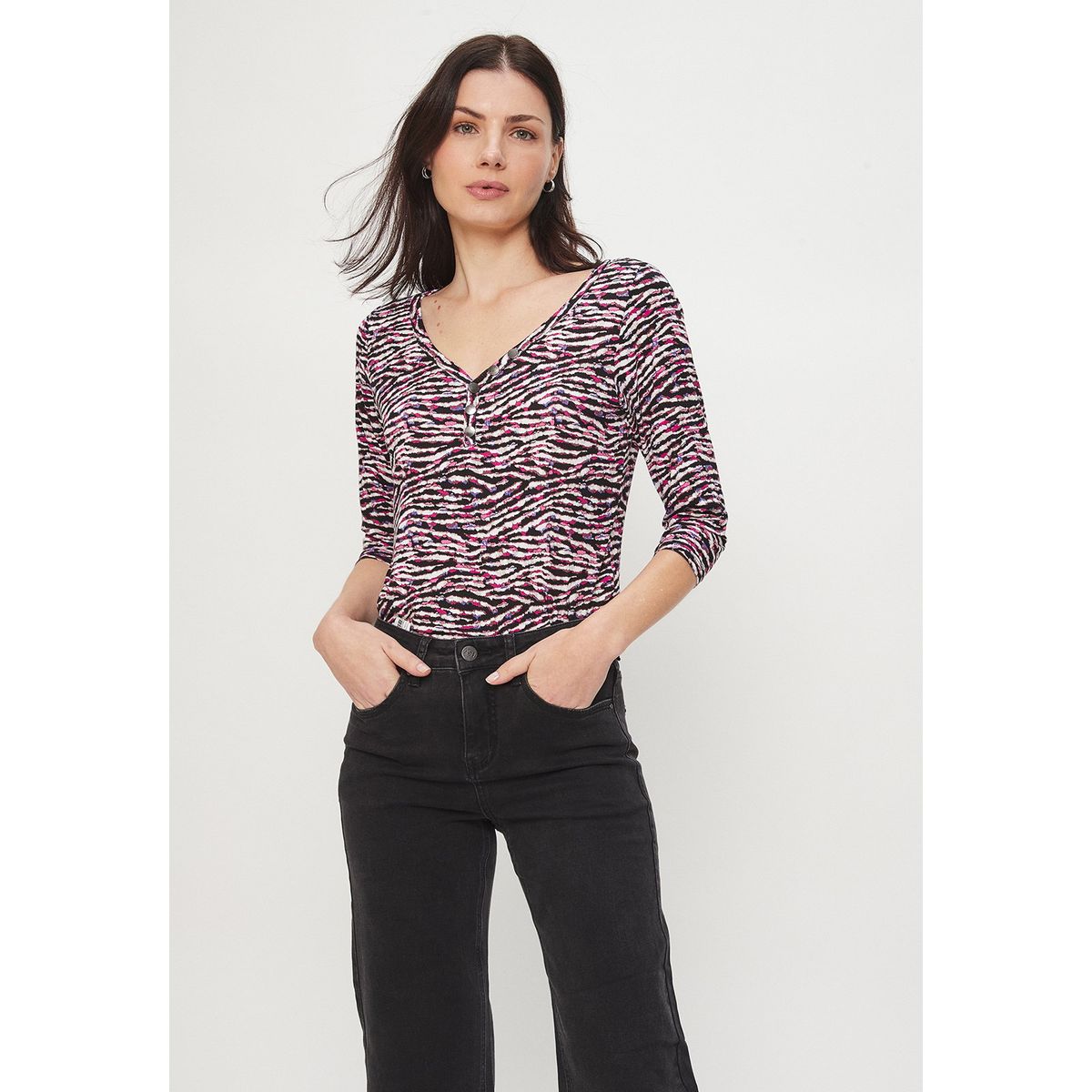 ASH - Polera Manga Larga Crudo Mujer Ash