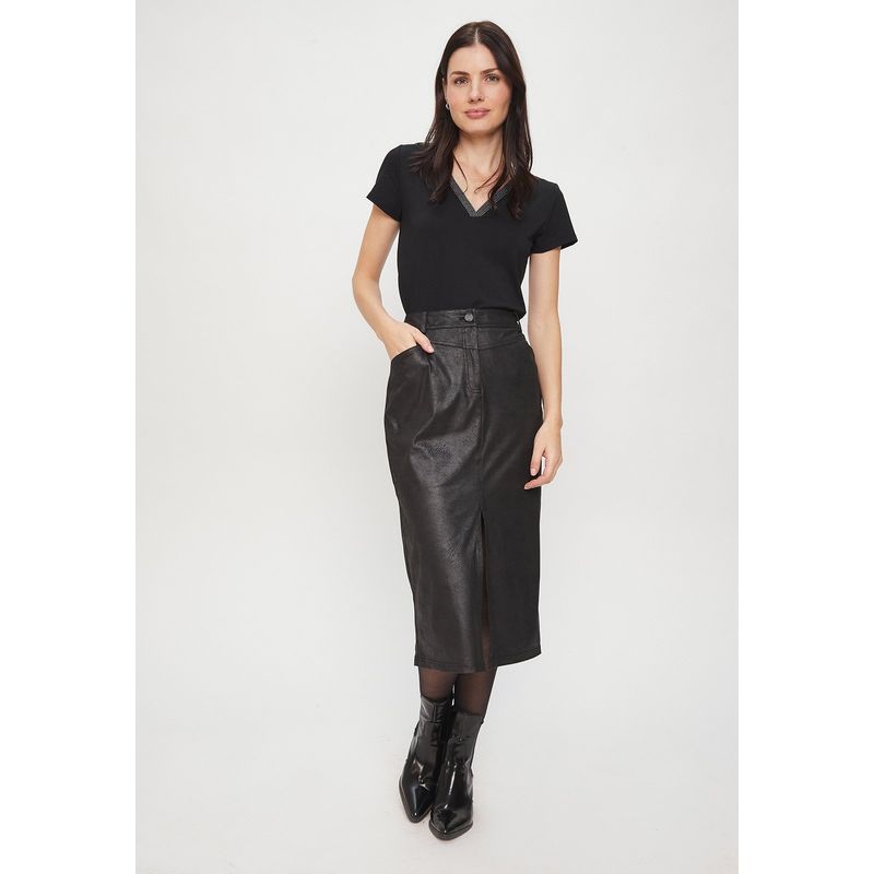 ASH - Polera Manga Corta Negro Mujer Ash