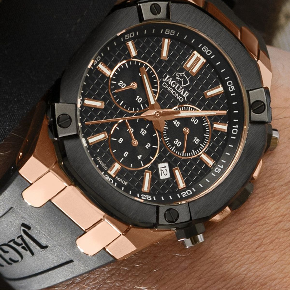 JAGUAR - Reloj J1015/1 Jaguar Swiss Negro Hombre Diplomatic