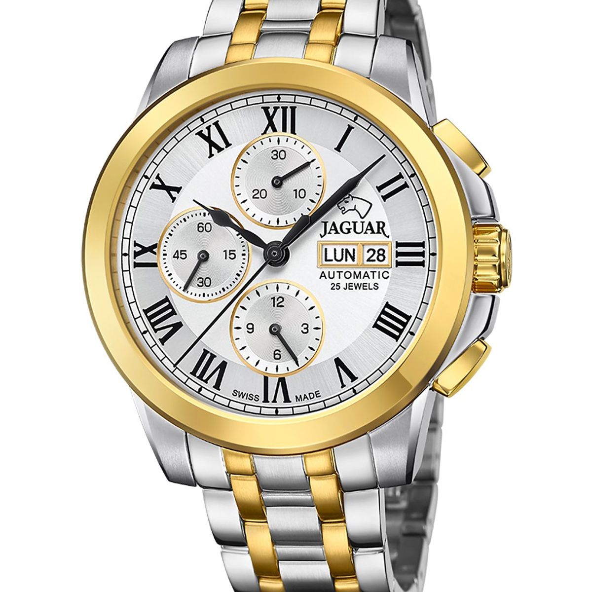 JAGUAR - Reloj J1001/1 Jaguar Swiss Plateado Hombre Automático