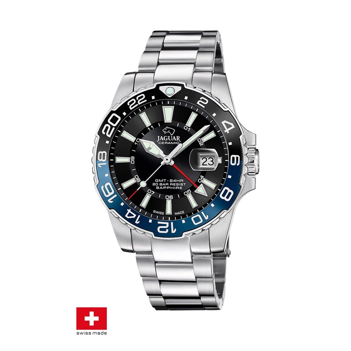 JAGUAR - Reloj J1011/4 Jaguar Swiss Negro Hombre Ceramic