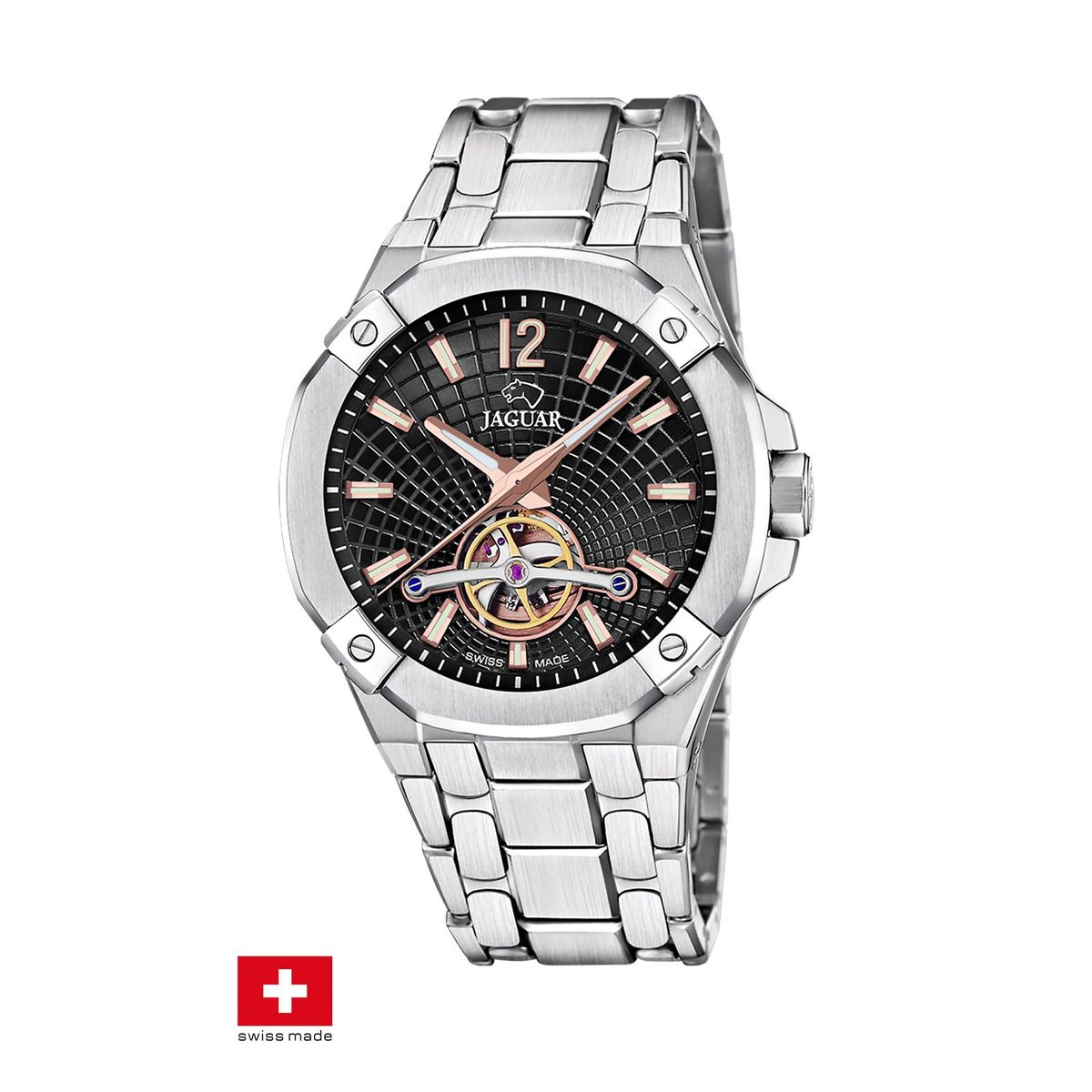 JAGUAR - Reloj J1007/4 Jaguar Swiss Negro Hombre Automático