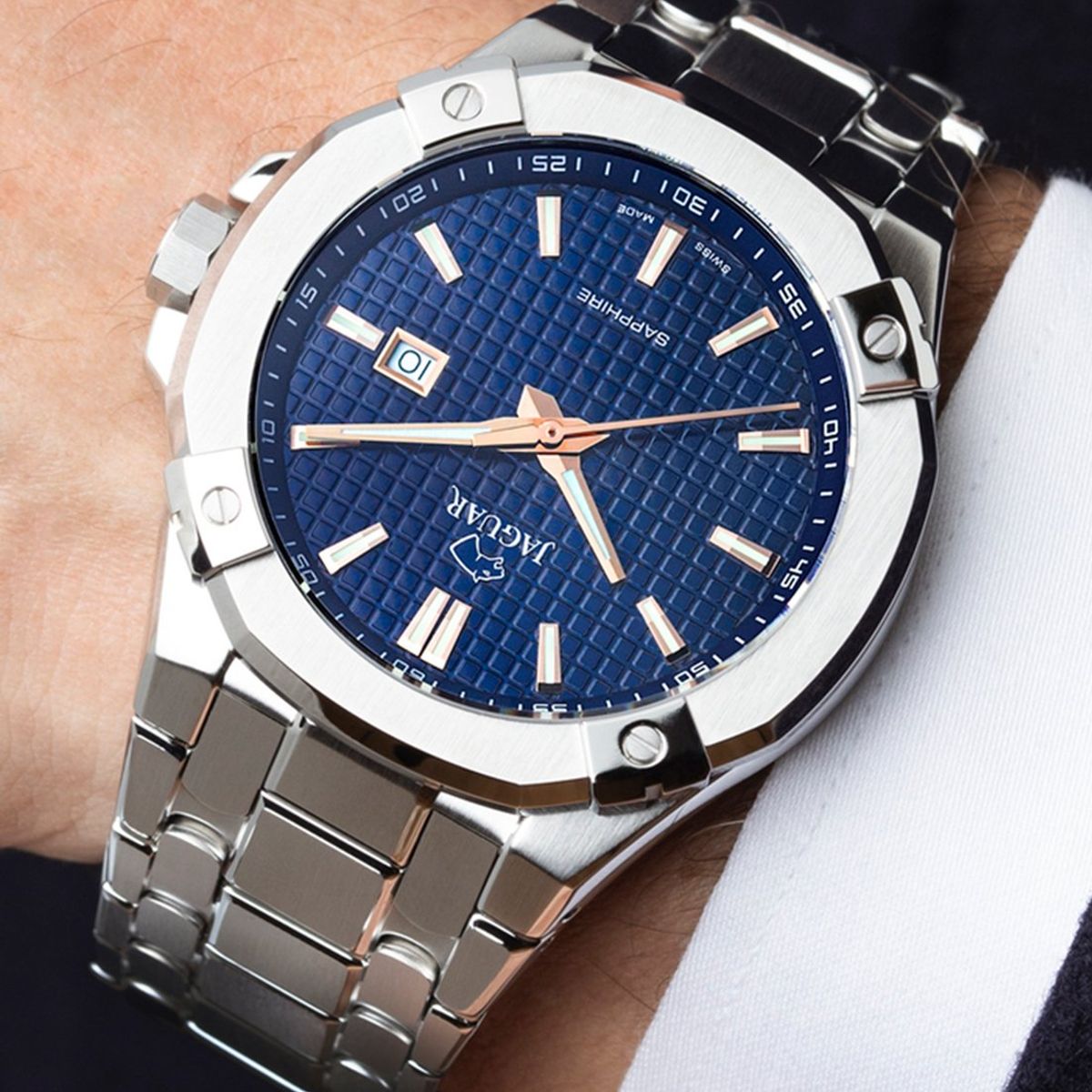 JAGUAR - Reloj J1009/2 Jaguar Swiss Azul Hombre Diplomatic