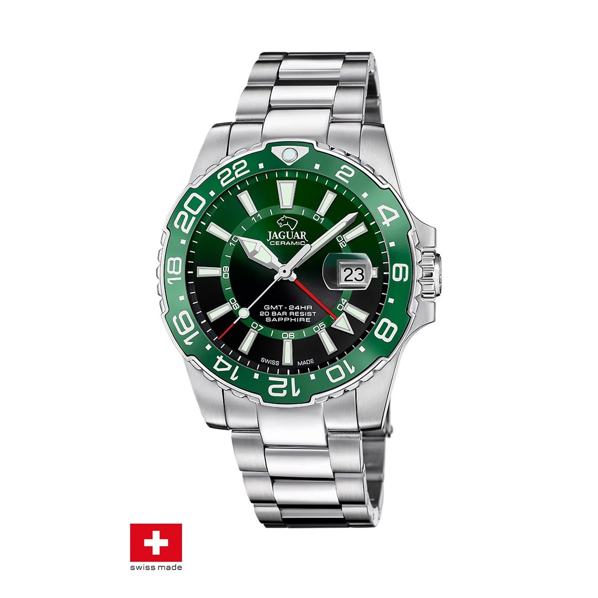 JAGUAR - Reloj J1011/3 Jaguar Swiss Verde Hombre Ceramic