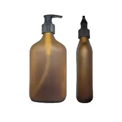 TERPENIC - Dispensador de vidrio ámbar esmerilado para jabón o gel 250ml