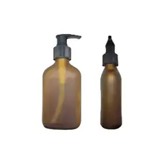 TERPENIC - Dispensador de vidrio ámbar esmerilado para jabón o gel 100ml