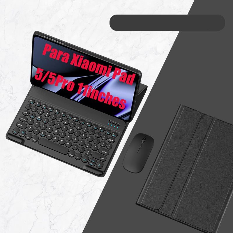 SHARGE - Teclado y Ratón Bluetooth Para Xiaomi Pad 5/5Pro 11in Español-Negro.