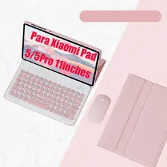 SHARGE - Teclado y Ratón Bluetooth Para Xiaomi Pad 5/5Pro 11in Español-Rosa
