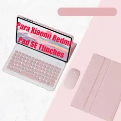 SHARGE - Teclado y Ratón Bluetooth Para Xiaomi Redmi Pad SE 11in Español-Rosa