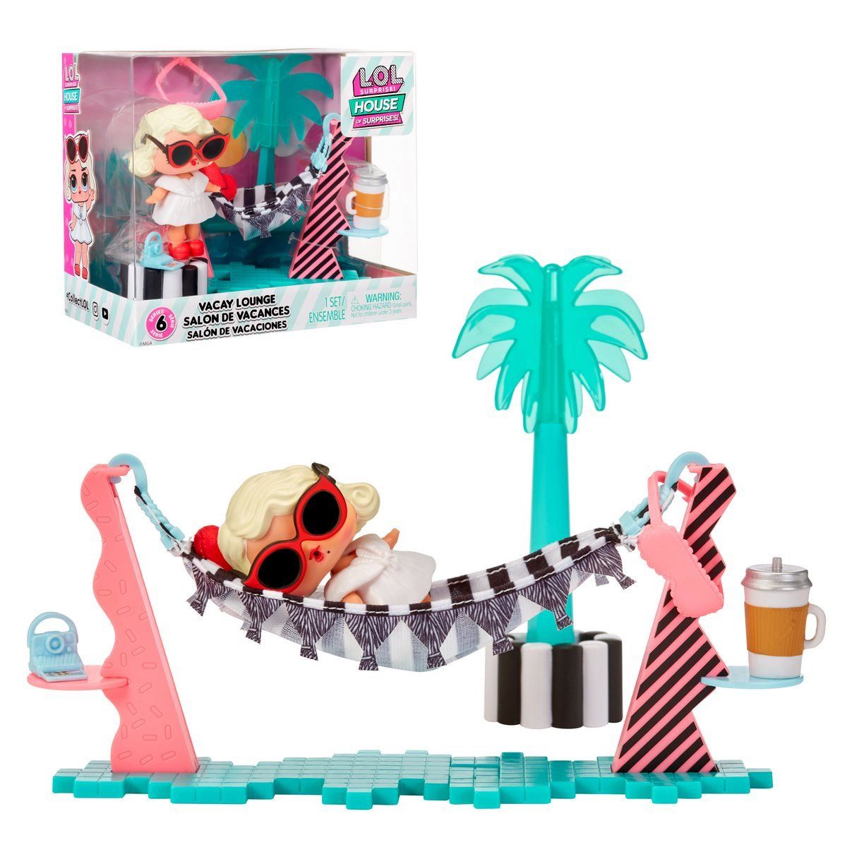 LOL SURPRISE - Miniset Lol House Of Surprise Con Muñeca Salón De Vacaciones