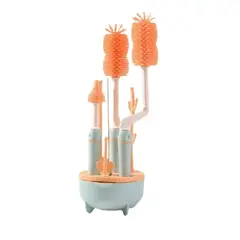 GENERICO - Set Cepillo De Silicona Limpiadores Mamadera Con Escurridor