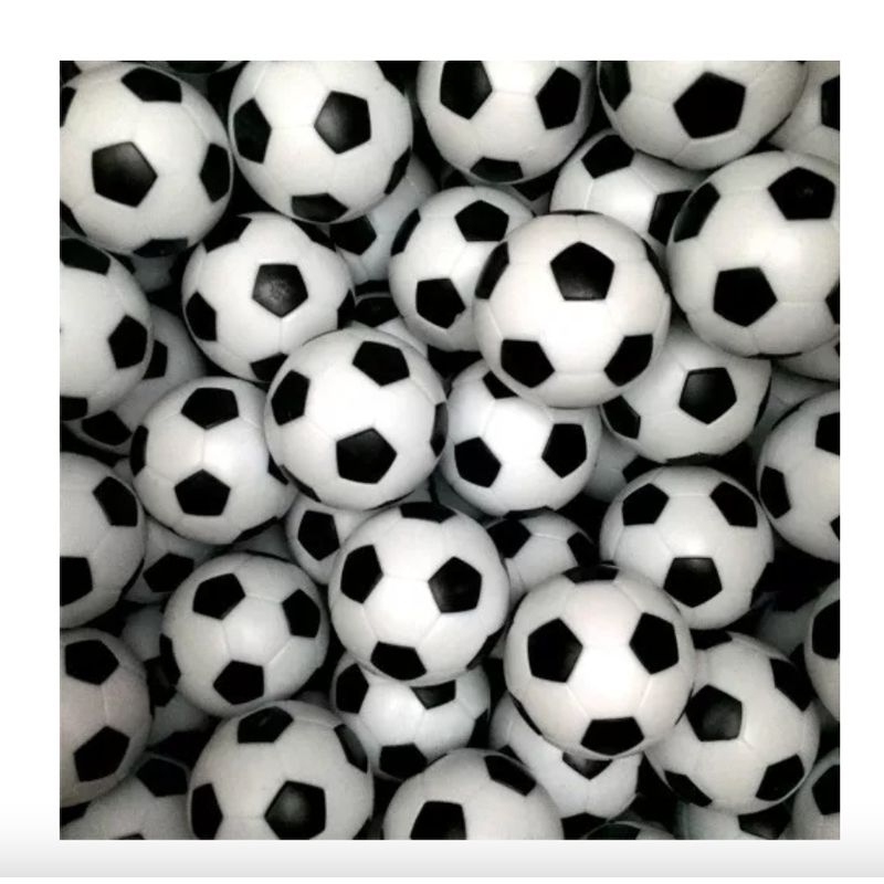 GENERICO - Set 18 Pelotas Taca Taca 32mm Negro / Blanco