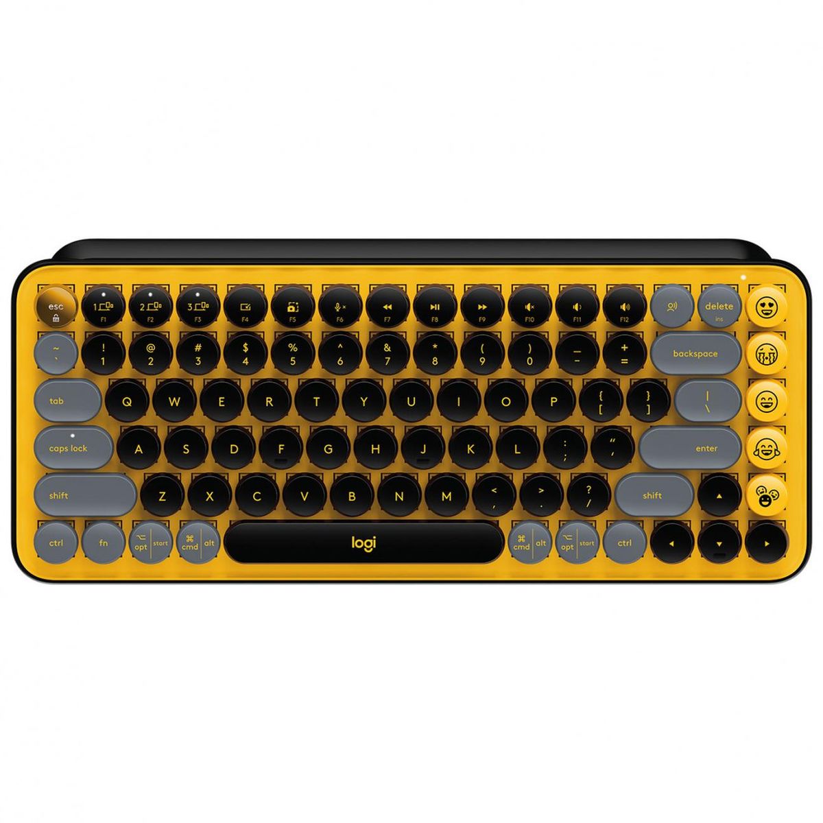 LOGITECH - Teclado Mecanico Logitech Pop Keys Black Yellow Con Emojis