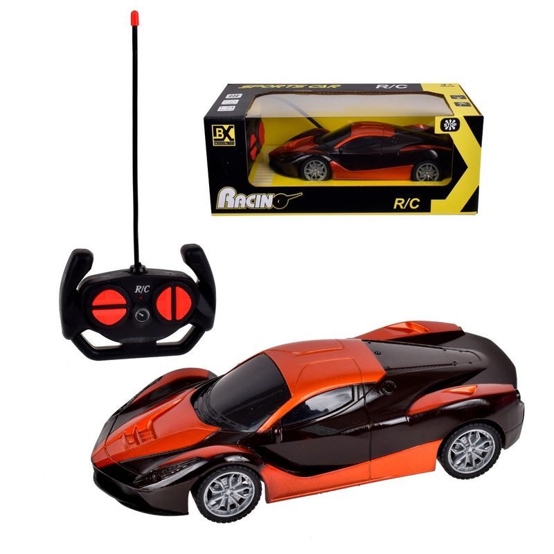 ANSALDO - Auto Deportivo Radio Controlado 19 Cm Con Pack De Pilas Recargables - Naranjo