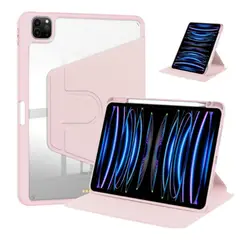 GENERICO - Carcasa Smart Cover Clear 360 Para iPad Pro 13 M4 2024 Rosado