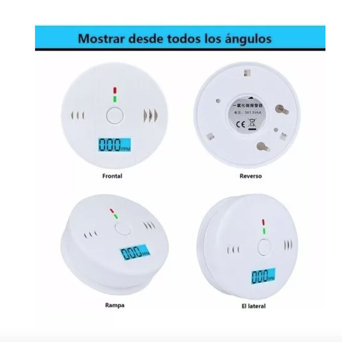 GENERICO - Detector De Gas Natural Humo Y Monoxido De Carbono Alarma