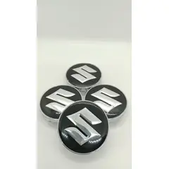 GENERICO - Set X4 Tapas centro Llantas autos 60mm suzuki negro plata