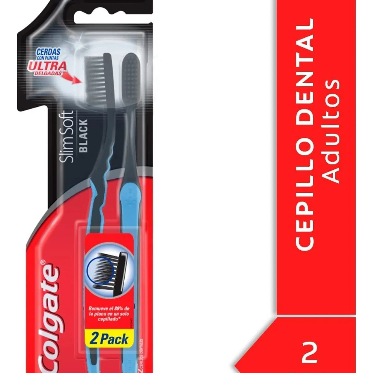 COLGATE - Cepillo Dental Colgate Slim Soft Black 2 Unidades