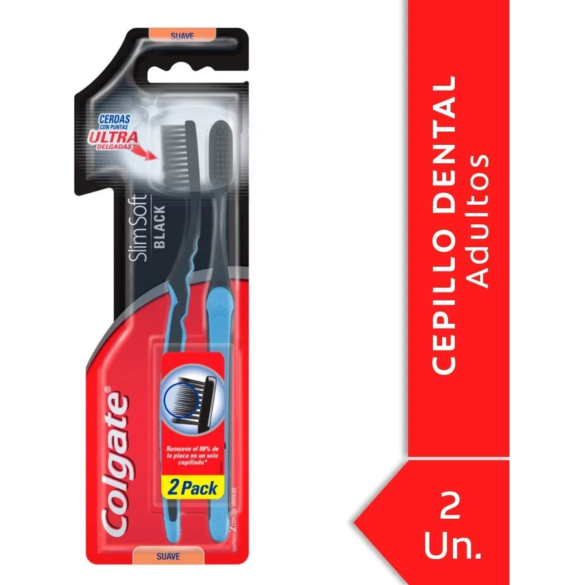COLGATE - Cepillo Dental Colgate Slim Soft Black 2 Unidades