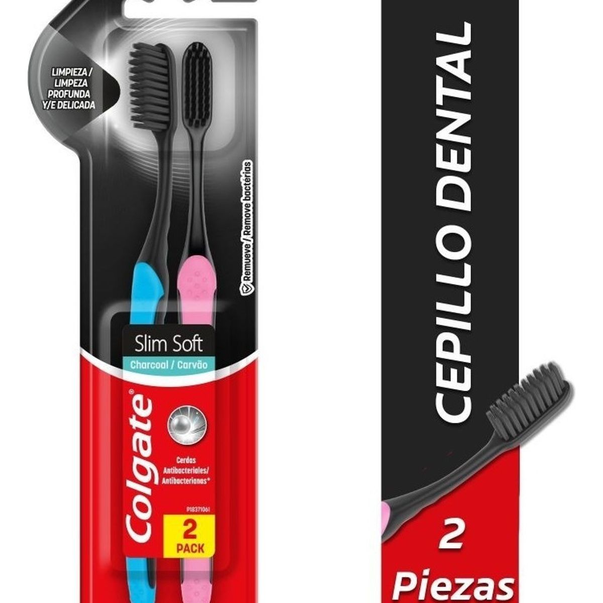 COLGATE - Cepillo Dental Colgate Slim Soft Black 2 Unidades