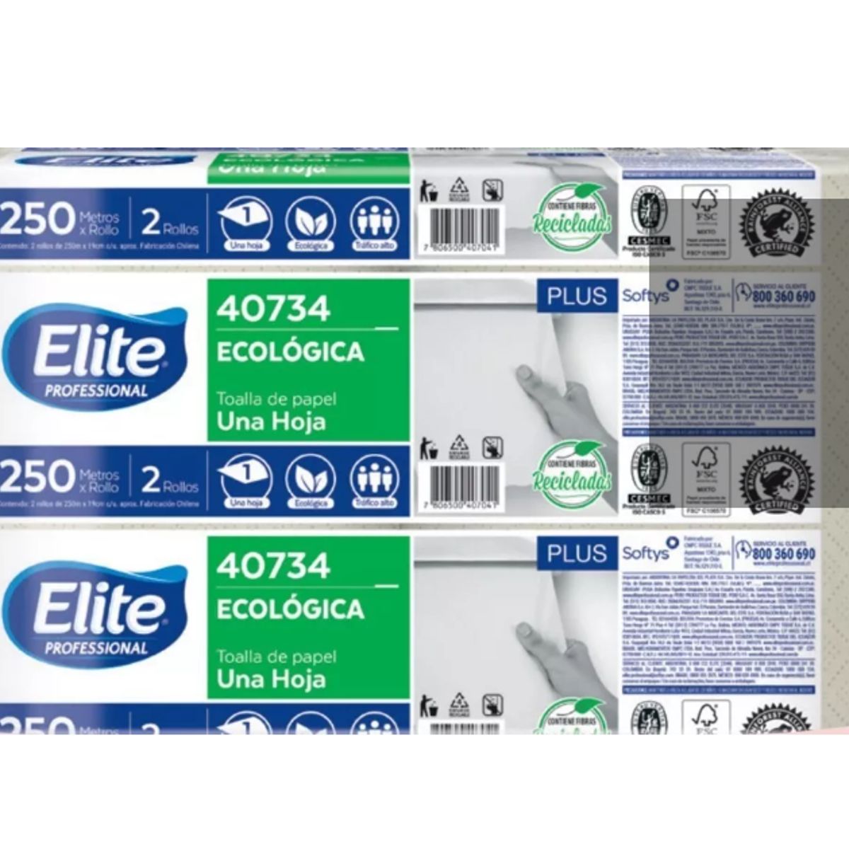 ECOSOULIFE - Toalla De Papel Elite Ecológica 2 Rollos x250m. 40734-40704 Toallanova