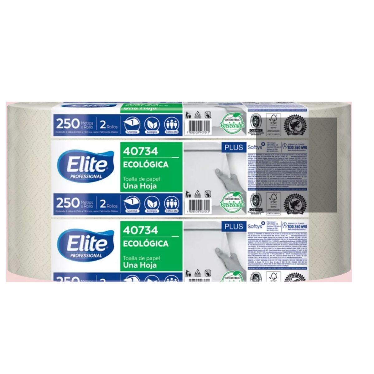 ECOSOULIFE - Toalla De Papel Elite Ecológica 2 Rollos x250m. 40734-40704 Toallanova