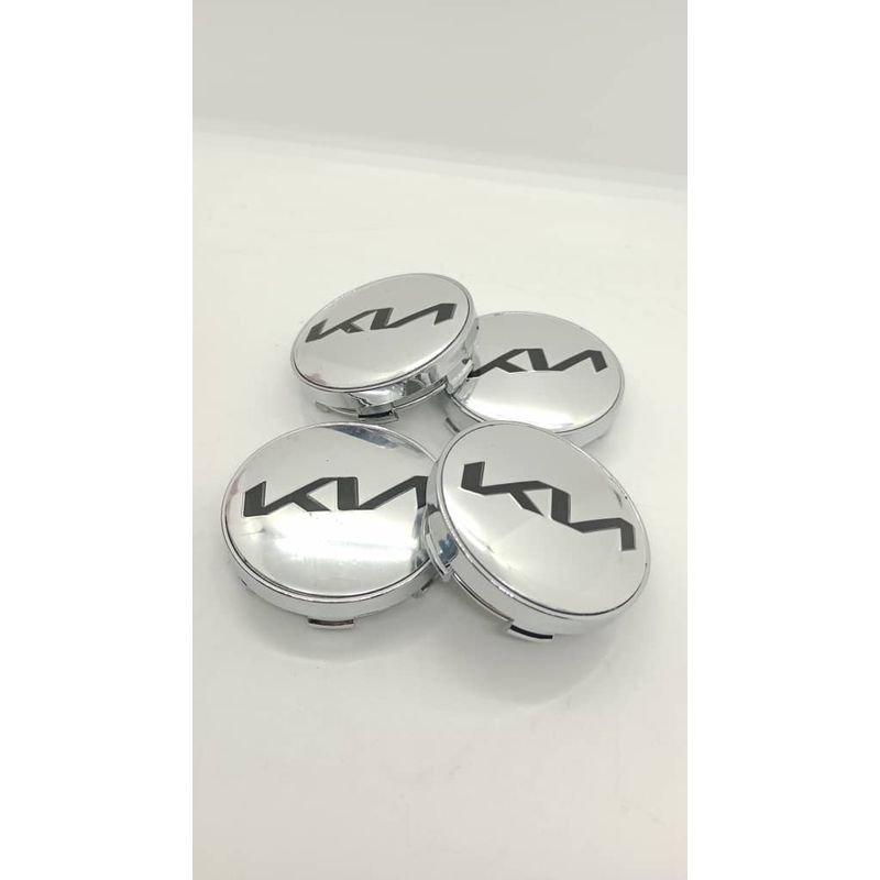 GENERICO - Set X4 Tapas centro Llantas autos 60mm kia plata negro