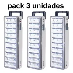 POWERLAB - Pack de 3 lámparas de emergencia con batería recargable.