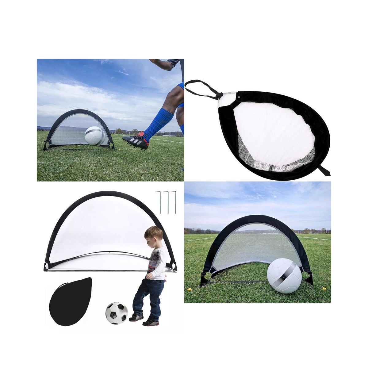 GENERICO - Arco De Futbol Plegable Armado Con Bolsa De Transporte 120cm