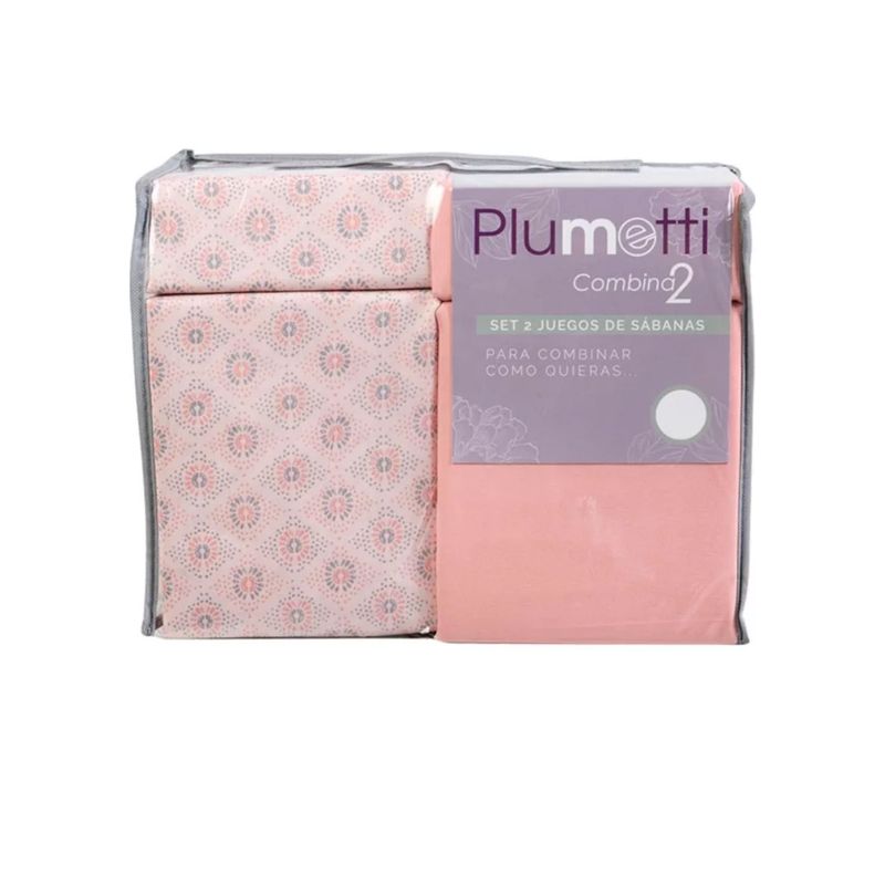 PLUMETTI - Set De 2 Juegos De Sabanas De 2 Plazas Plumetti Combinadas Acra